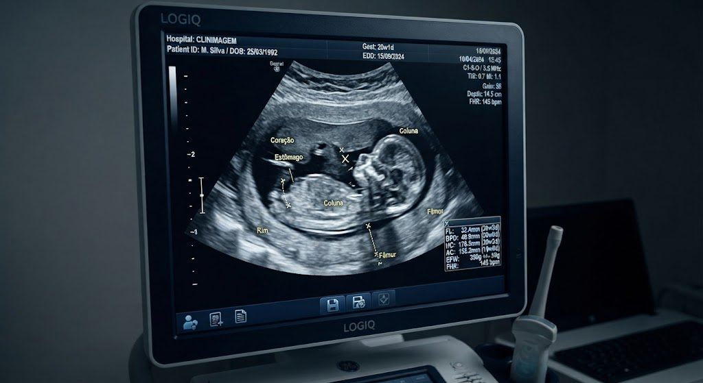 Monitor de ultrassom morfológico fetal